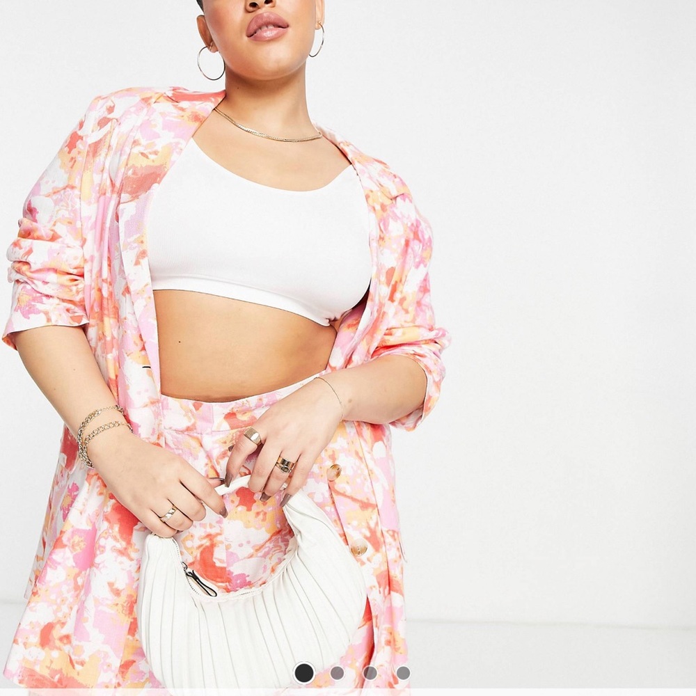 ASOS Design Linen Printed Dad Blazer (Floral)